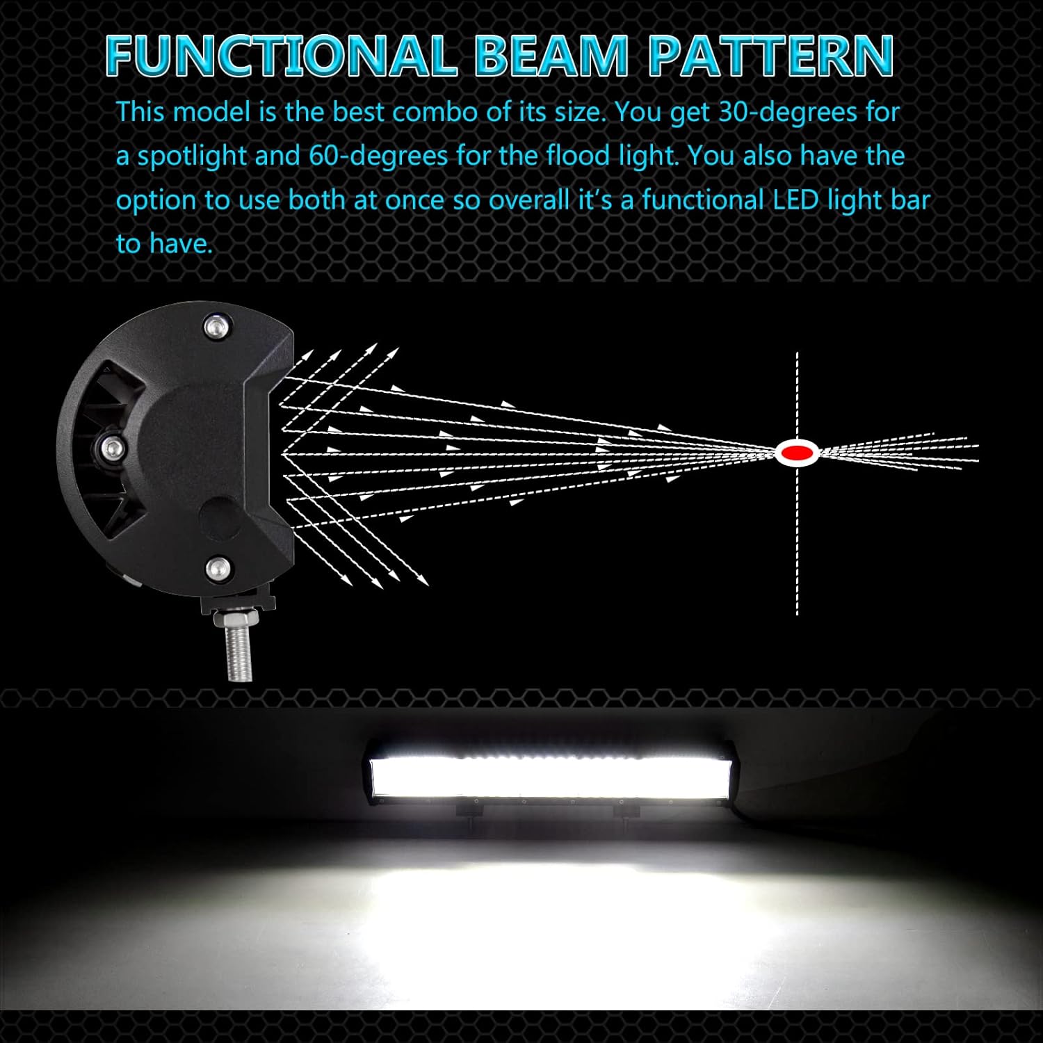 AUXTINGS 18 inch 450W LED Light Bar 4 Row Spot Flood Combo Beam Off Road Lights Work Light with Wiring Harness for Jeep Trucks SUV ATV UTV Boat Lights, 12V 24V Waterproof