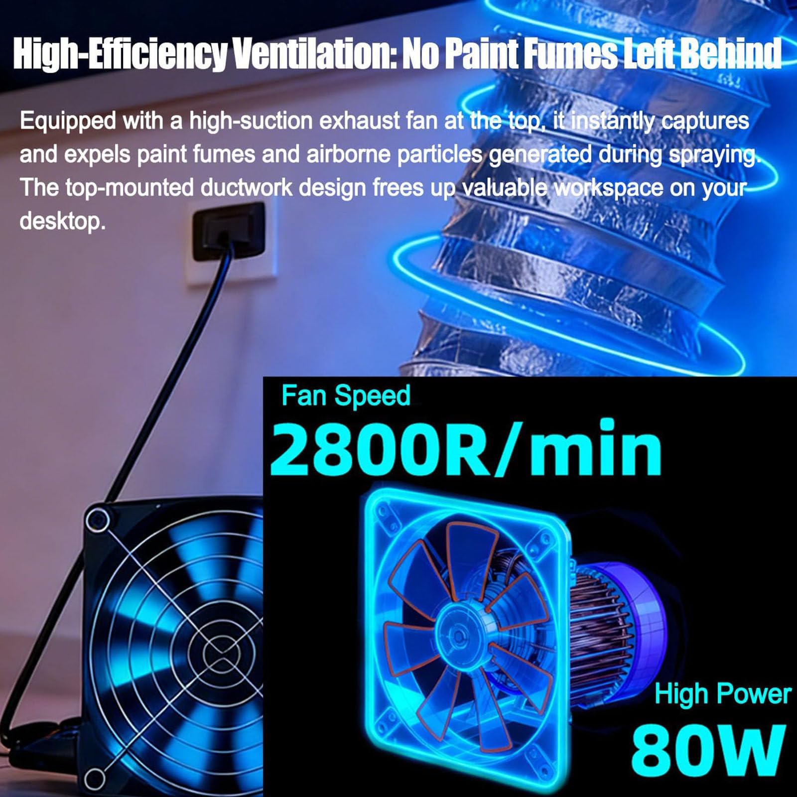 PixCy Cabina de Aerógrafo Portátil con Función de Almacenamiento y Ventilación, Temperatura 25-50℃ y Tiempo 0,5-24h Ajustables, para Pintura de Maquetas y Artesanías