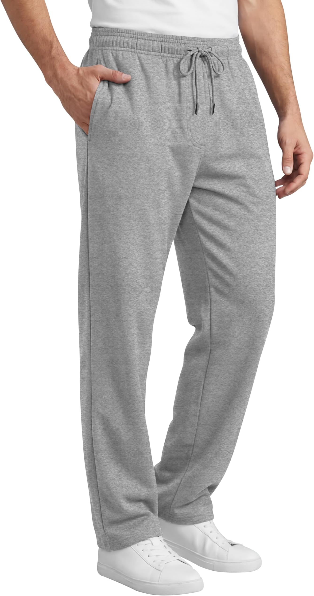Joggers for Men UK Tracksuit Jogging Bottoms Men’s Fleece Joggers Open-Hem Sweatpants with Pockets Drawstring Trousers Gym Workout