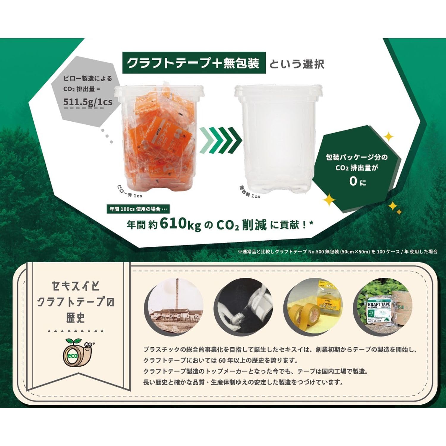 Amazon | 【箱売り】積水化学工業 SEKISUI クラフトテープ 無包装 No