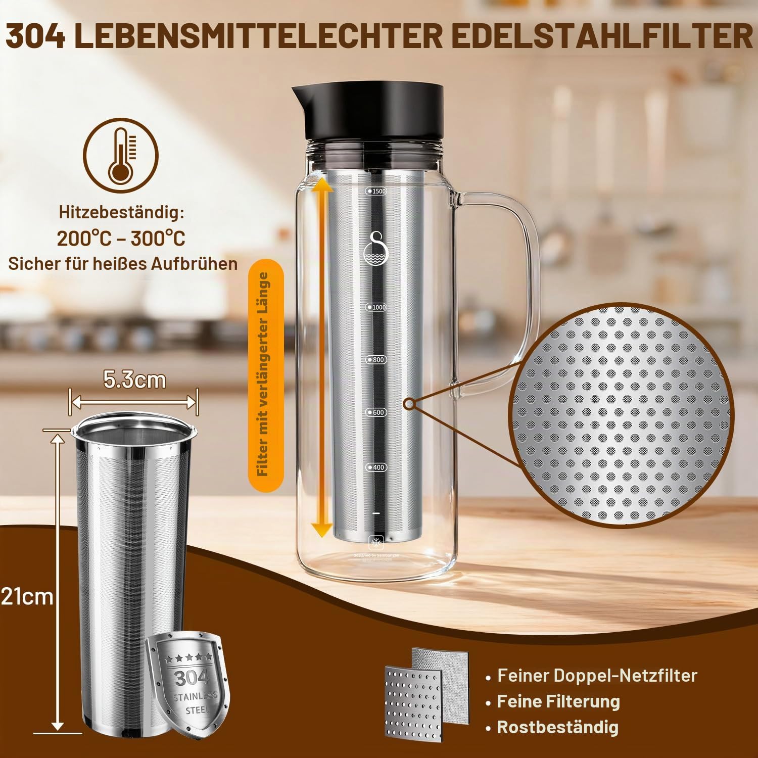 SAMBANGAN Cold Brew Kaffeebereiter, Coffee Maker Kalter Kaffee Kaffeemaschine