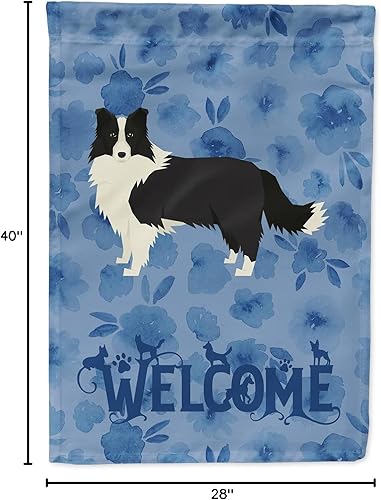 Miniatura 8 de Caroline's Treasures CK6226CHF Border Collie - Bandera de bienvenida para casa de porche grande, poste decorativo para exteriores, para colgar en la