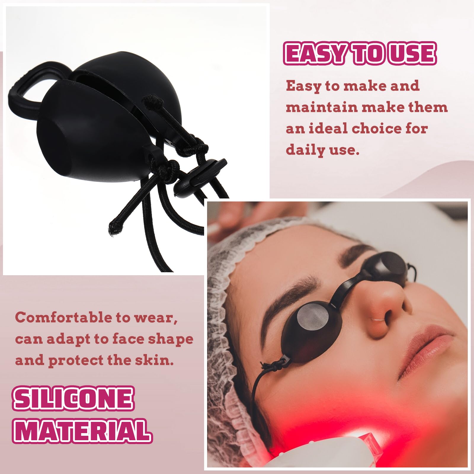 Gafas de solárium, gafas de protección UV, gafas de solarium, gafas de protección solar, gafas para bronceado y pacientes, terapia de luz LED (negro)