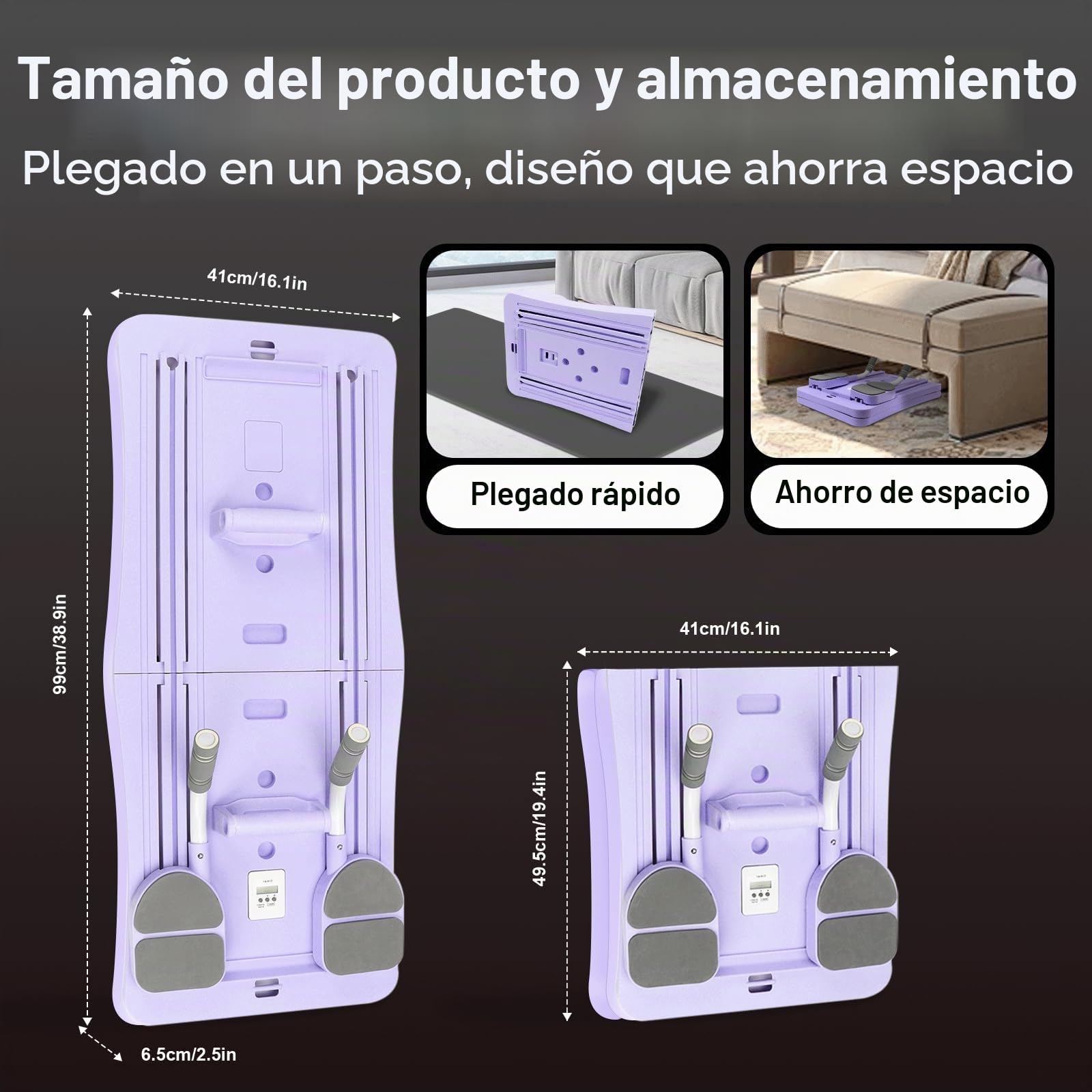 Qivine Pilates Reformer con Rodilleras, Multifuncional Tabla de Pilates en Casa Reformer con Autorrebote, Plegable Pilate Board con Base Deslizante para Ejercicios