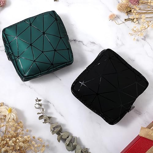 Miniatura 6 de 2 bolsas de almacenamiento de servilletas sanitarias, pequeña bolsa de cuero sintético menstrual impermeable de 4 pulgadas, bolsa menstrual con