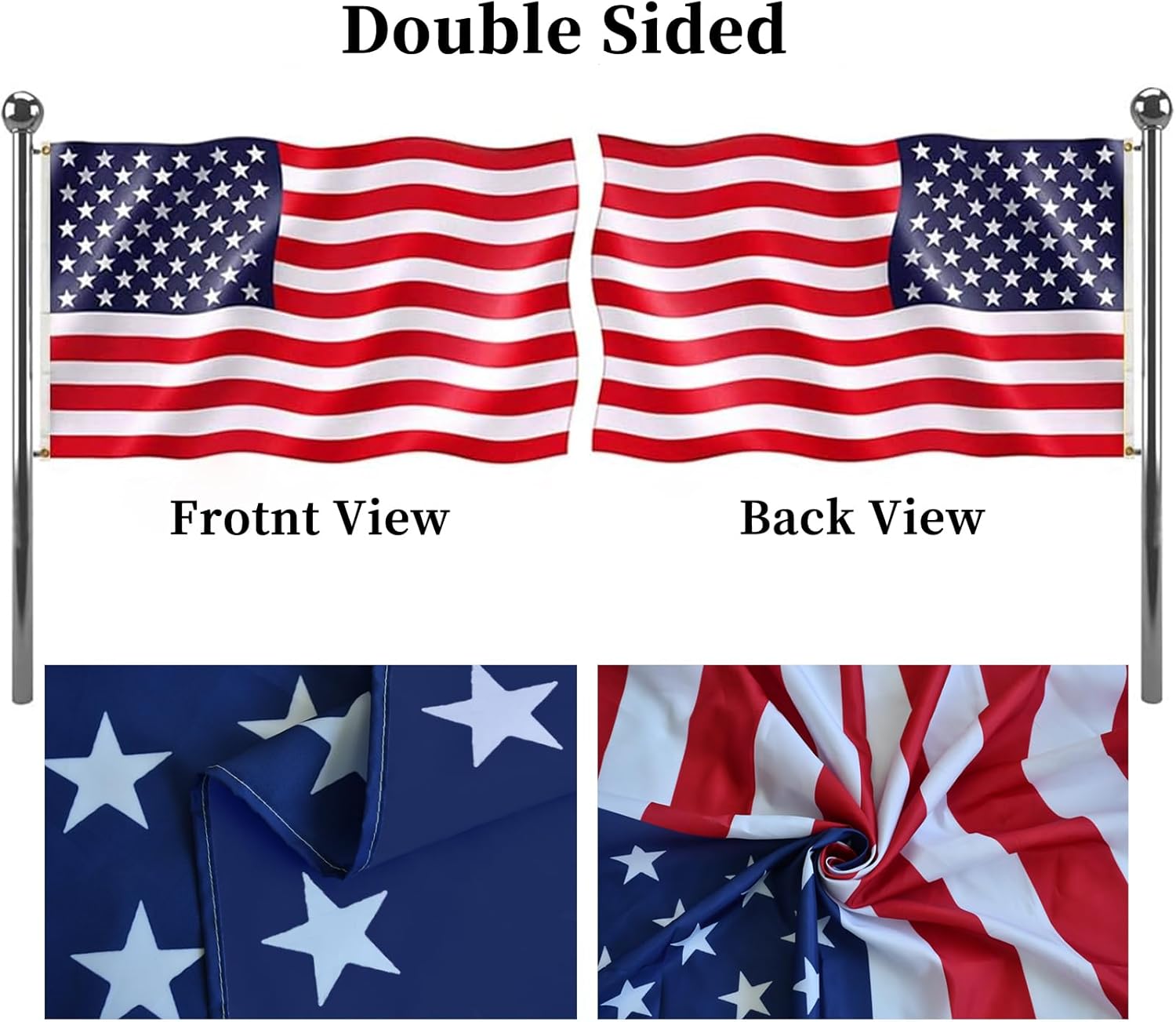 YongFoto Ukrainian Flag 2.5x4ft Double Sided Vibrant Colors Ukrain Flags for Outdoors Celebration Porch Decor Ukrainian National Flags with 2 Sturdy Grommets Precision Machine Stitched 100% Polyester - Image 3