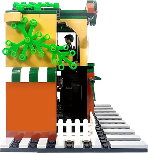 Miniatura 5 de General Jim's Modular City Building Blocks Coffee Shop Set – 283 piezas | Juego de café de 2 pisos | Compatible con las principales marcas de
