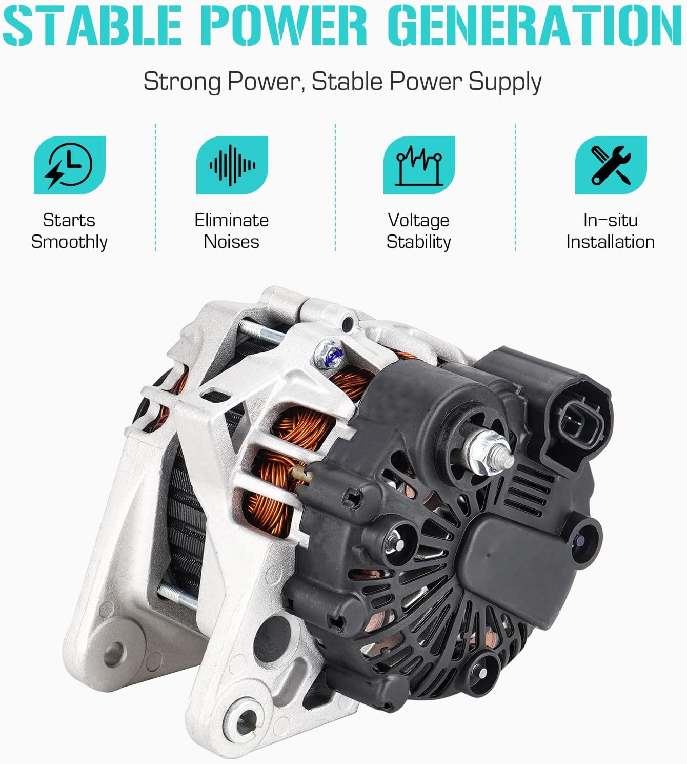 New Alternator 2.0 2.0L Fit for Hyundai Elantra 07-12, for Kia Soul 10-11, Spectra 07-09, Spectra5 07-09 (Only for SX), 40046020, AVA0102