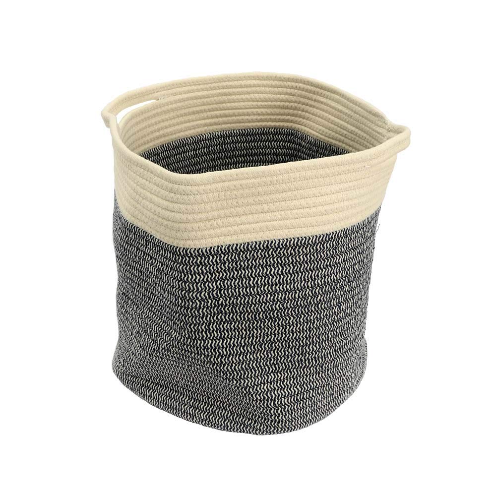 YAHOME Stylish Cotton Rope Storage Basket Wicker/Basket with Handles Storage Baskets for Blankets Towel, Laundry Basket, Or for Organizing Closet, Bedroom, Bathroom