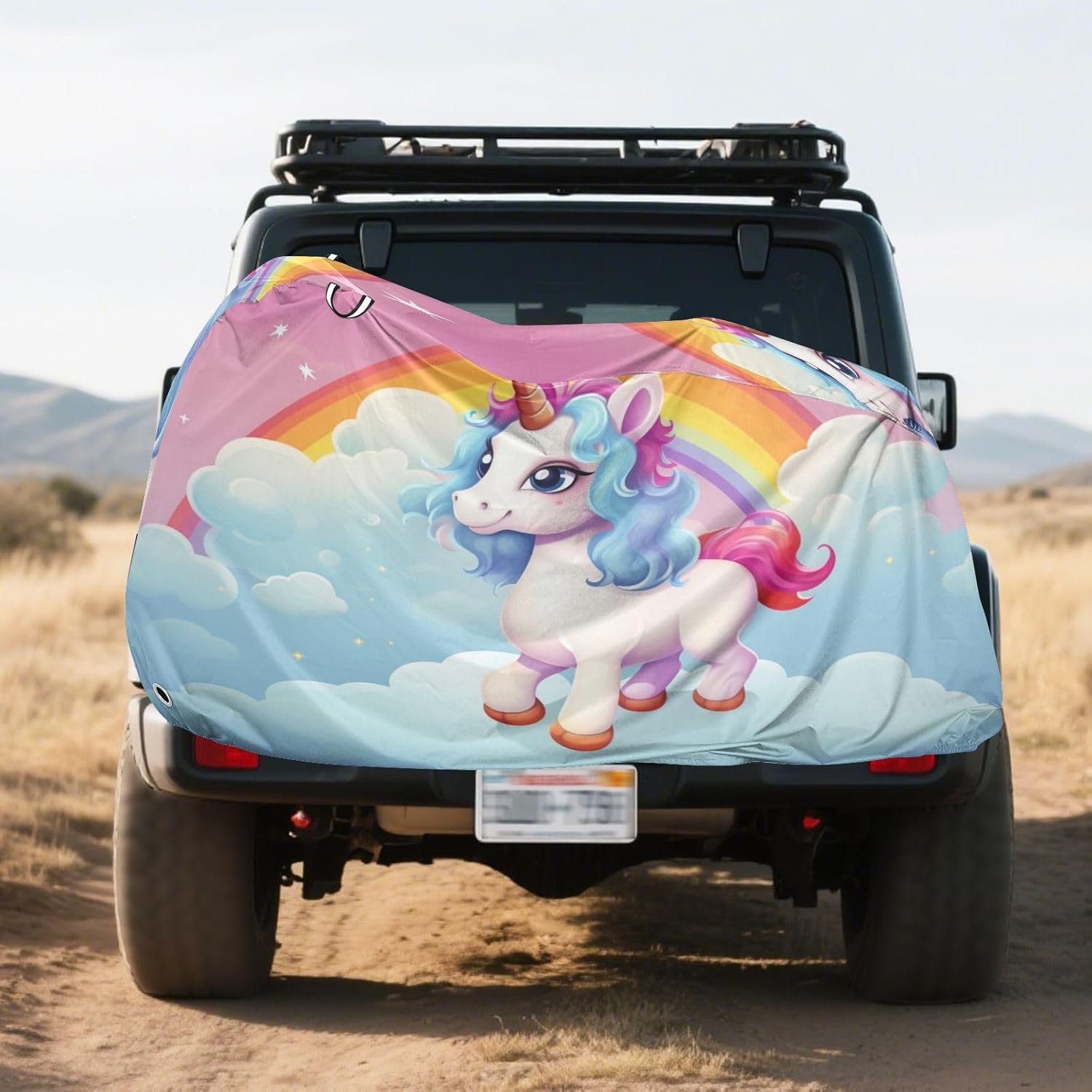 ALAZA Unicorn Rainbow Bike Cover Waterproof Outdoor Ebike Bicycle Covers Tarp Protection for 1/2 Bikes, Sun UV Dust Wind Proof