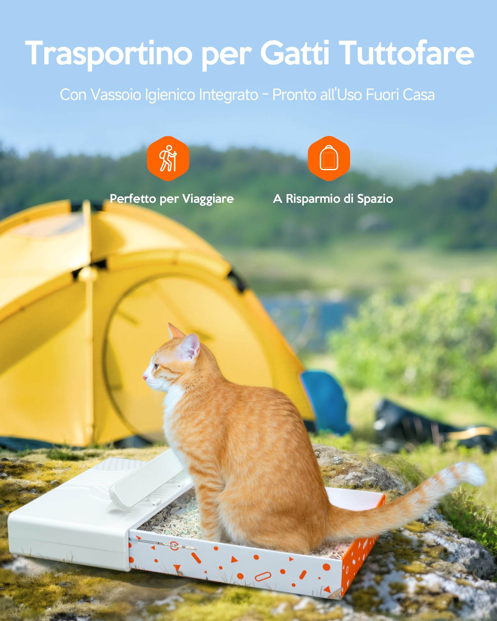 Zaino per Gatti con Portalettiera, Pawmee x Sensej, Portatile e Salvaspazio, Zaino Espandibile con Rete Traspirante, per Gatti Fino a 8kg, Ideale per Viaggi, Escursioni, Black Green