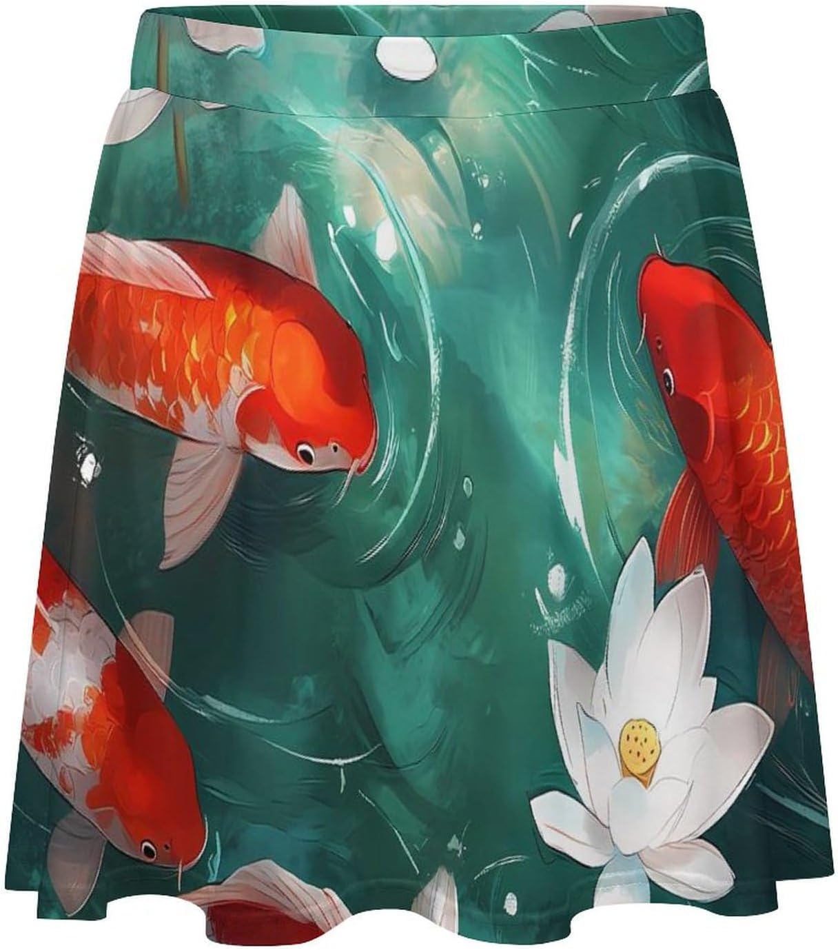 Japanese Fish Women Tennis Skirt Print Golf Skirts Mini Casual Workout Skorts
