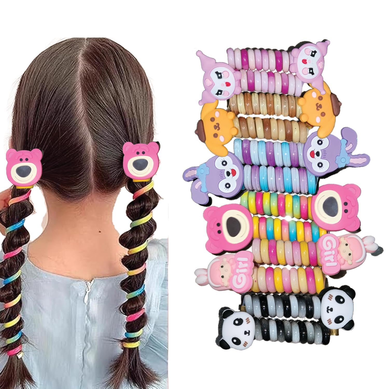 Small Cartoon Kids Hair Clips & Zig Zag Headbands Stretchable Invisible U-Shaped Hair Clips Animal Invisible Extra Hair Holder for girls kids (Multicolor, Pack of 6)-image-25