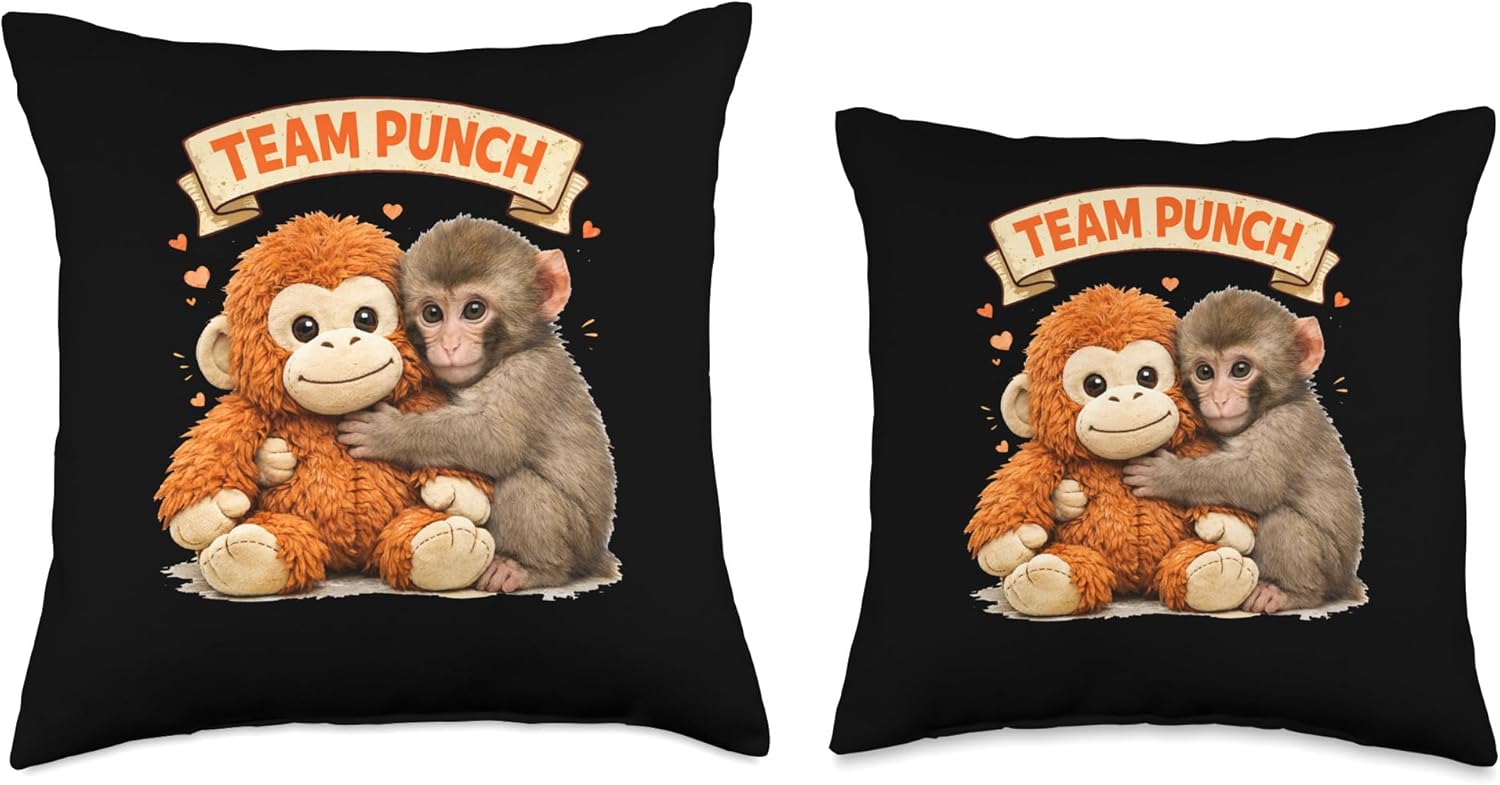 Cute Monkey Punch Panchi Kun Japan Baby Monkey Team Punch Throw Pillow