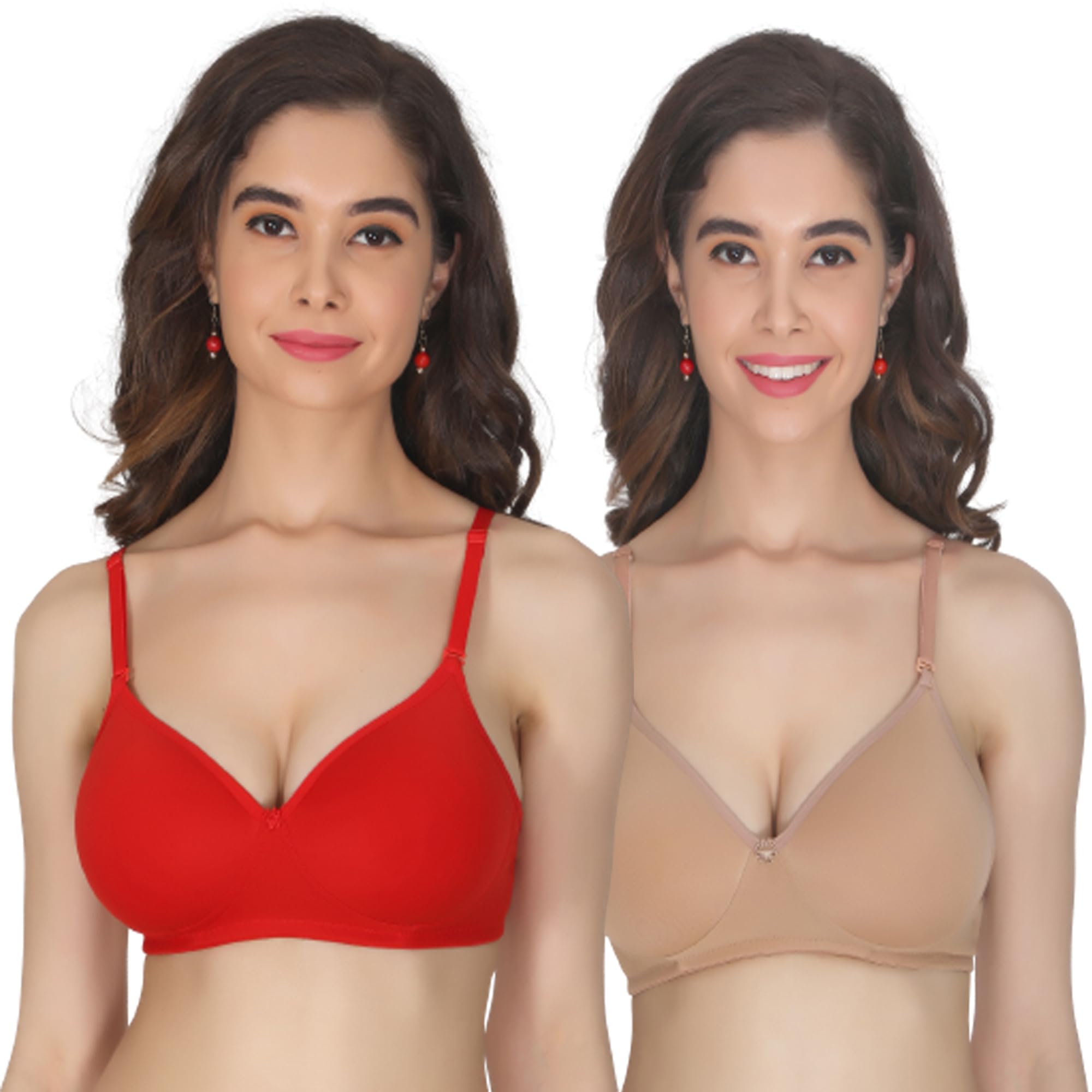 Light Padded Bra for Women Cup B, Adjustable Strap and Removable Strap Full Coverage Bra-image-12