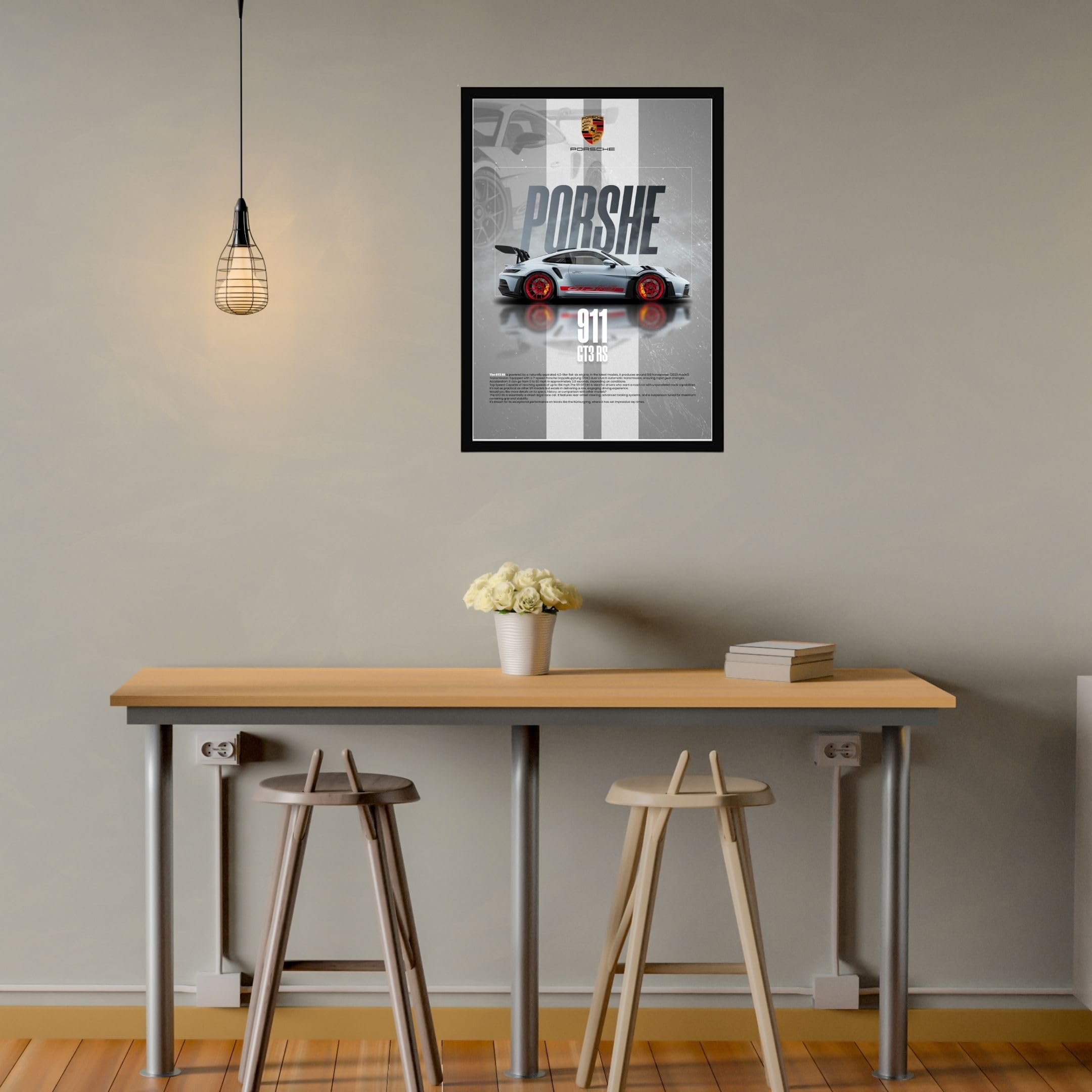 DAKSHESTRY ARTWORKS Porsche 911 GT3 RS Sports Car Modern Art Wall