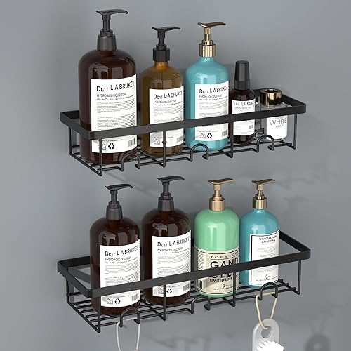 Estantes de ducha para ducha interior, paquete de 2 unidades, organizador adhesivo de baño, cesta organizadora para almacenamiento y organización,