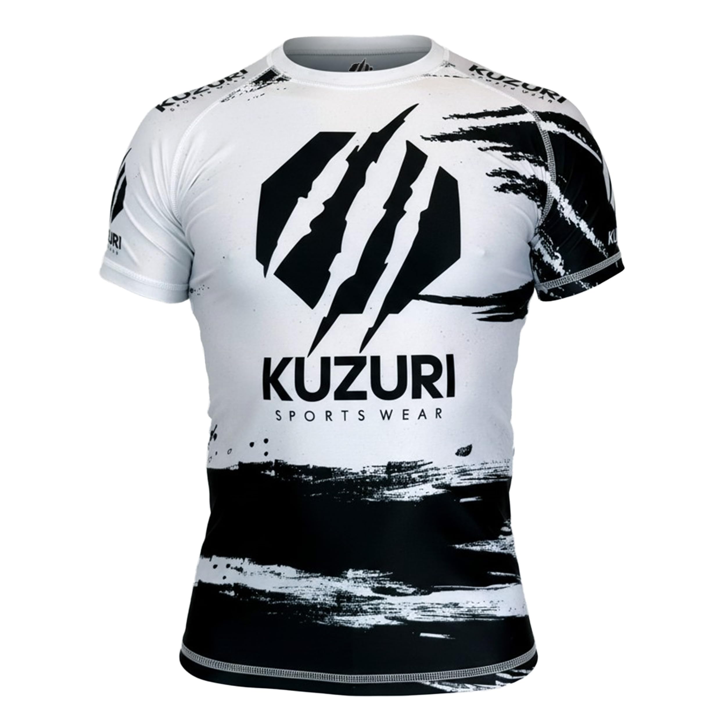KUZURI Rashguard Kampfsport Herren - Kurzarm – BJJ, MMA Compression Shirt – Atmungsaktives Funktionsshirt für No-Gi, Grappling & Kickboxen