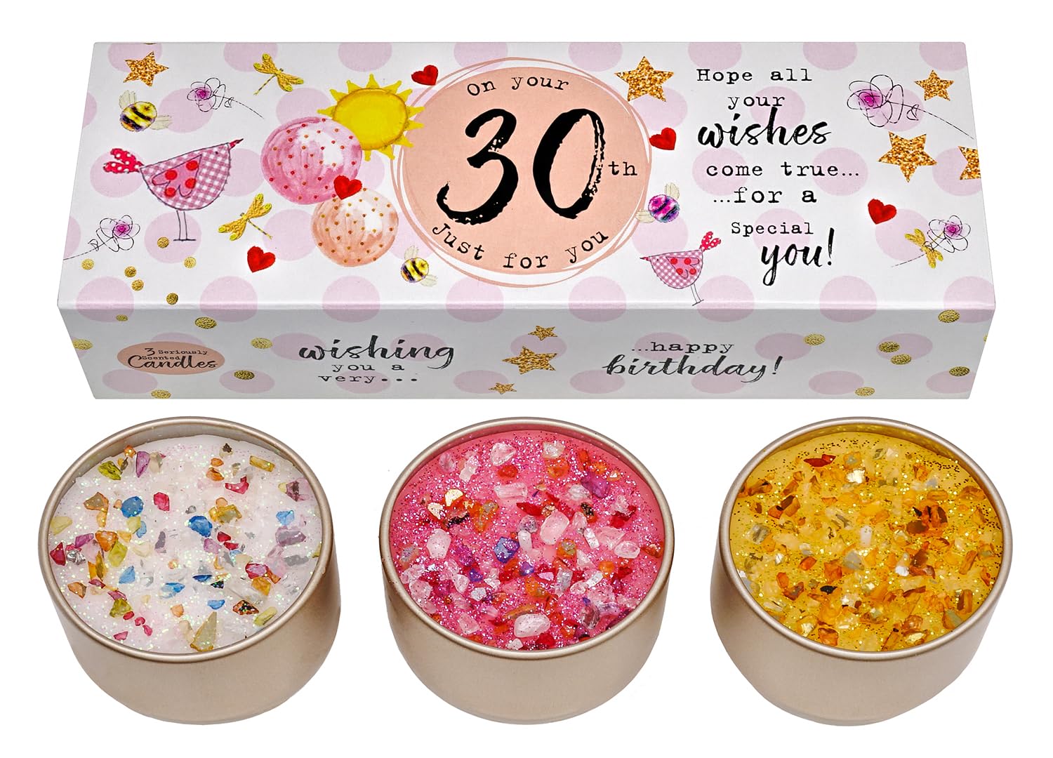 Best Kept Secrets Gold Three Lites Birthday Age Decorated Tea Light Candles (30Th)
