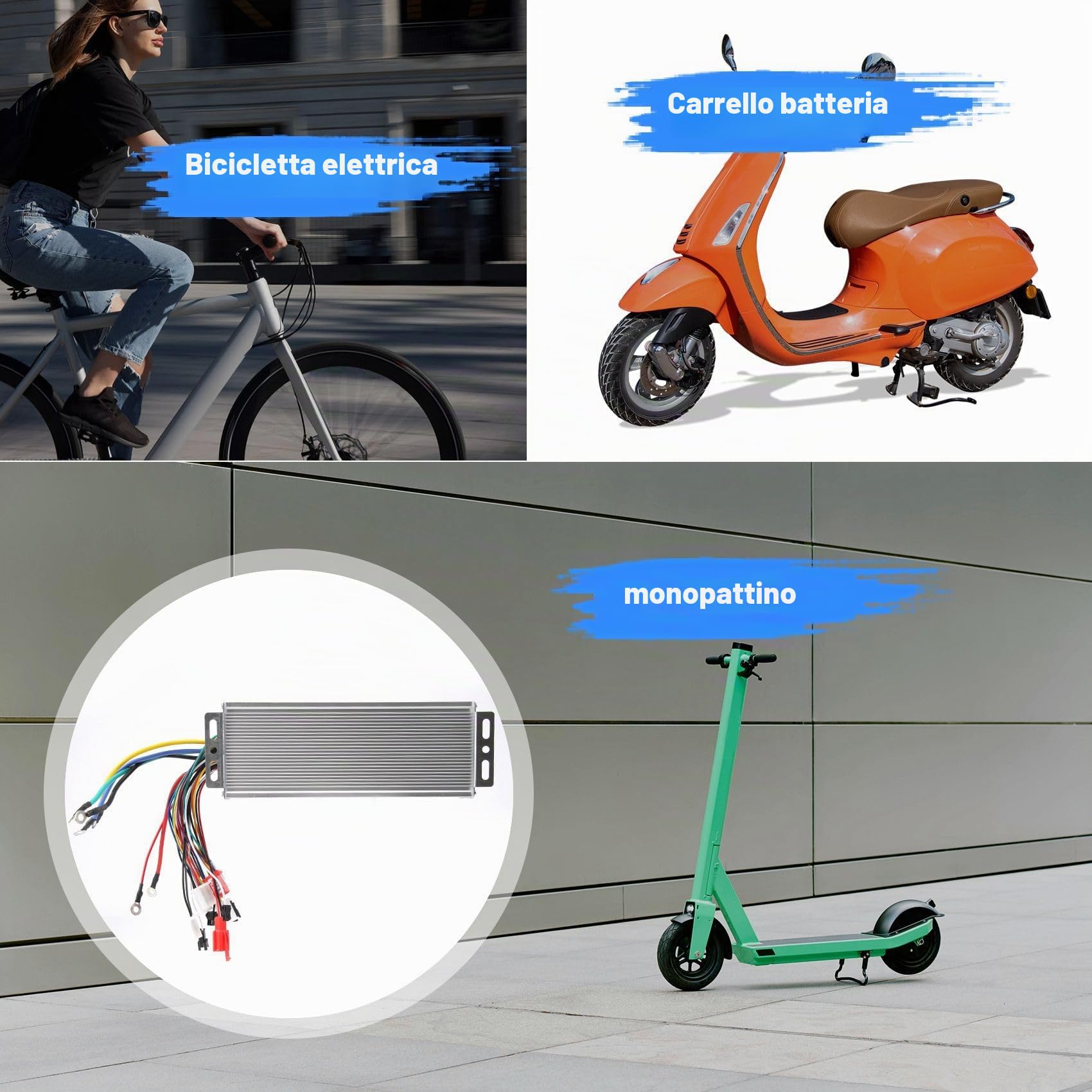 Controller Elettrico da 48 V, 60 V, 64 V, 1500 W, Ufficio, Controller per Moto elettrica