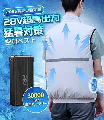 Amazon.co.jp: [AGGOZ] ファン付きベスト 空調作業服【28V超高出力