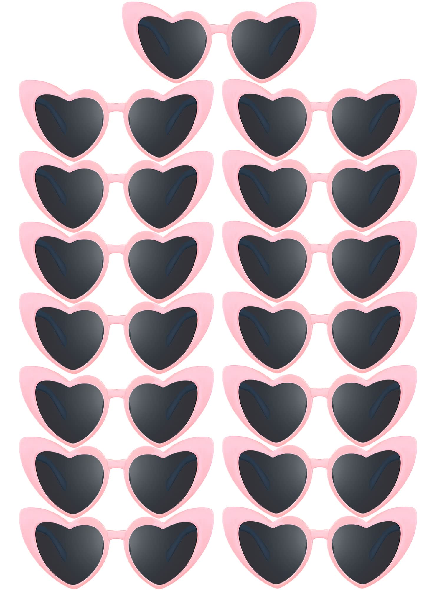 Flutesan 15 Pairs Heart Shaped Sunglasses Vintage Cat Eye Sunglasses Bulk Retro Bachelorette Glasses for Women Wedding Party