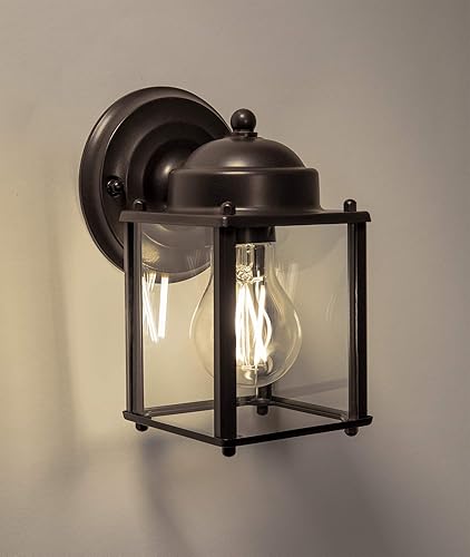 Miniatura 7 de CORAMDEO Luz LED cuadrada para autocar para exteriores, porche, patio, terraza, granero, ubicación húmeda, LED integrado que proporciona 75 W de luz