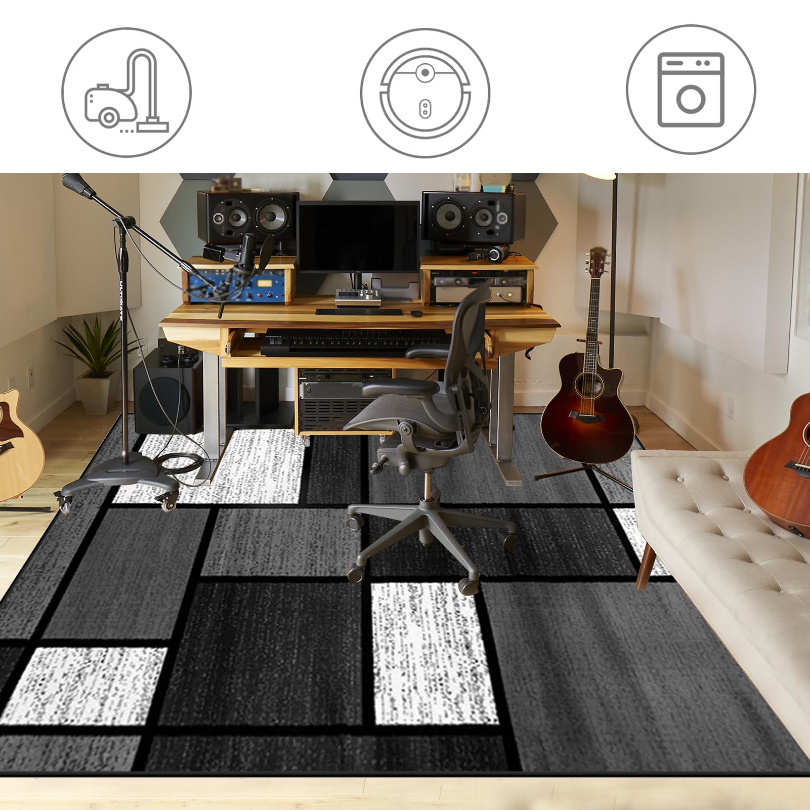 200 x 180 cm, dywan perkusyjny do perkusji i perkusji, mata dźwiękoszczelna, mata bębnowa, antypoślizgowy koc, mata, bęben jazzowy, elektroniczny zestaw perkusyjny, dywaniki do bębna basowego
