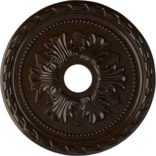 Miniatura 82 de Ekena Millwork CM20PM Medallón de techo Palmetto, 20 7/8 pulgadas de diámetro exterior x 3 5/8 pulgadas de diámetro interior x 1 5/8 pulgadas, Primed
