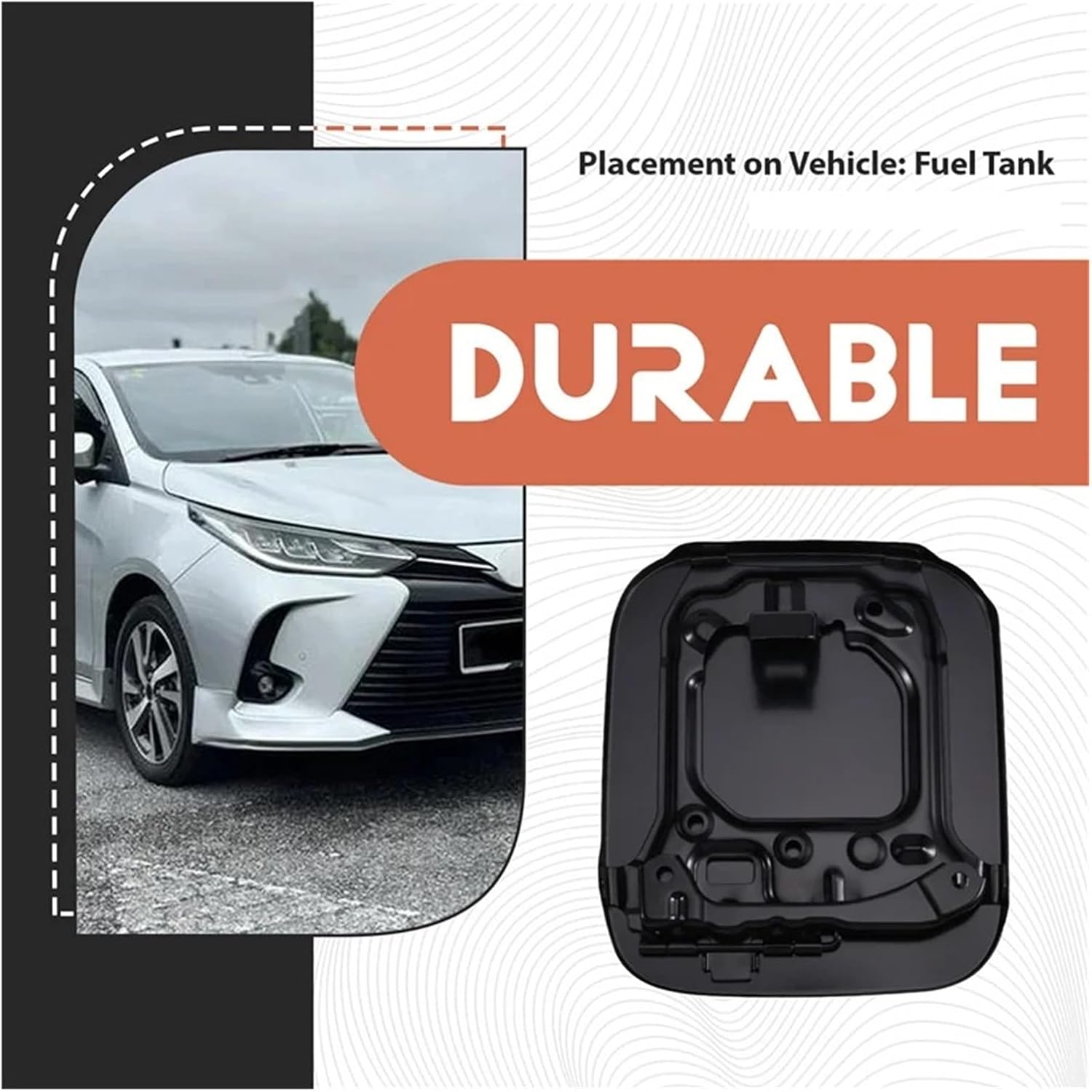 燃料フィラーキャップアセンブリ と互換性がある トヨタ ヴィオス 2002-2007 に適合 車用燃料タンクキャップ アイアンカバー