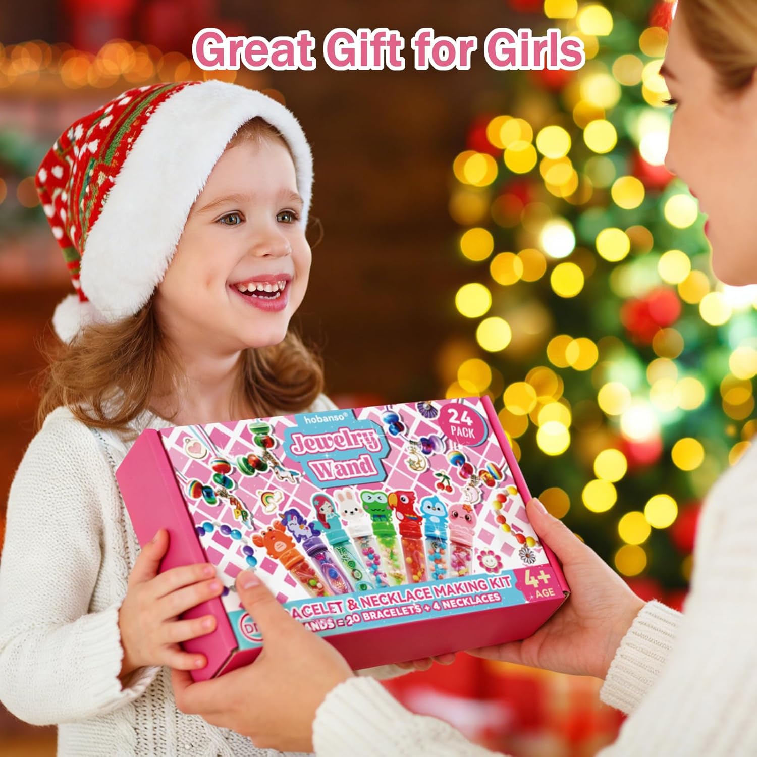 24 Pack Jewelry Making Party Favors, Bracelet Necklace Making Kit, Kids Party Activities, Girl Goodie Bag Stuffers, Birthday Gift, Classroom Prizes for Ages 4-8 Years Old