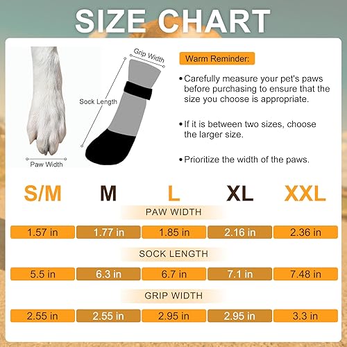 Miniatura 4 de BEAUTYZOO Calcetines antideslizantes para perro, zapatos para perros para pavimento de invierno calientefrío, botines de agarre impermeable para