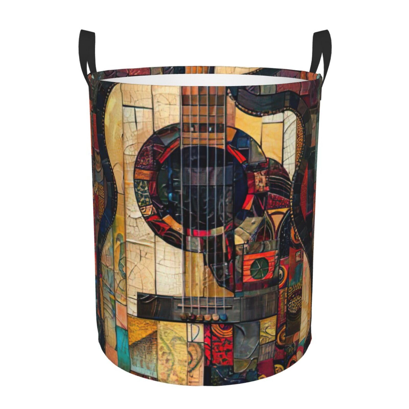 Panier à linge haut guitare artistique pour rangement chambre