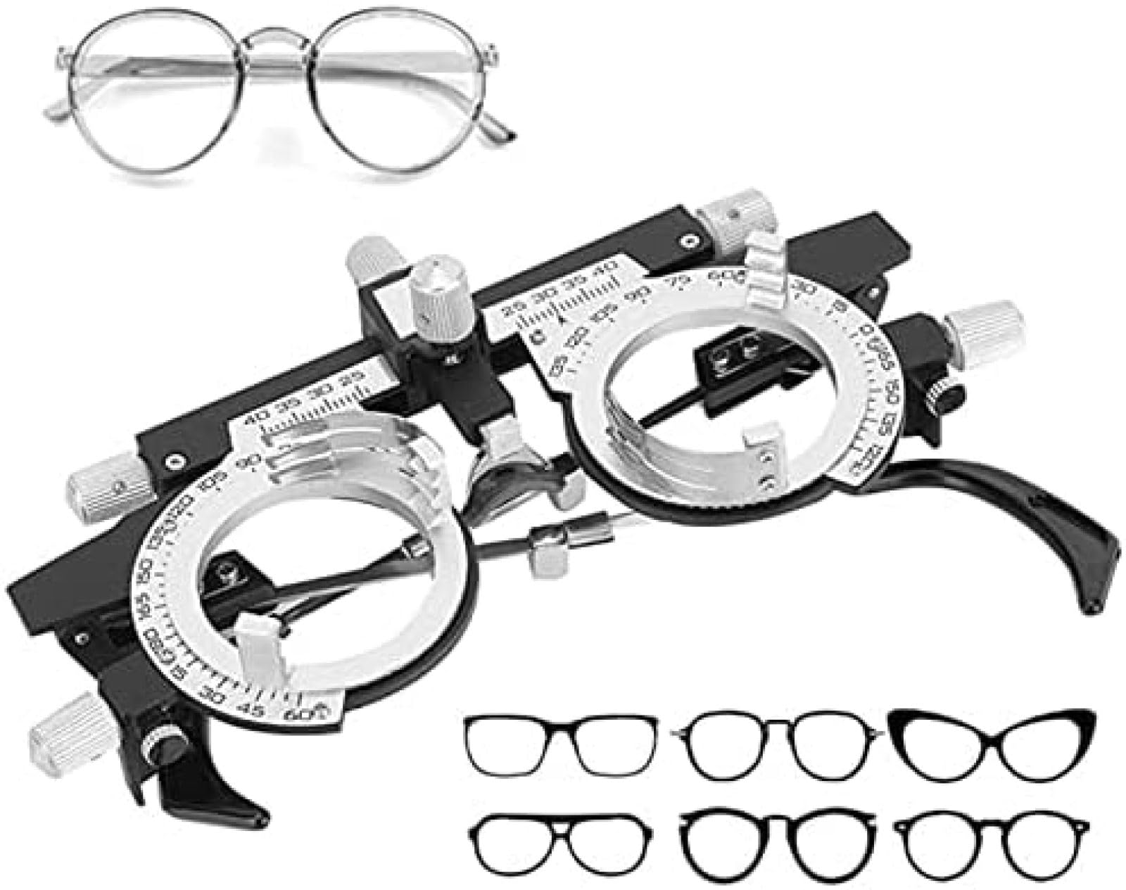 Óptica De Optometría Lente De Prueba Montura De Prueba Totalmente Ajustable Montura Óptica Óptica De Optometría Ocular para Examen De La Vista En Tiendas De Anteojos, Escuelas Y Empresas,Construct