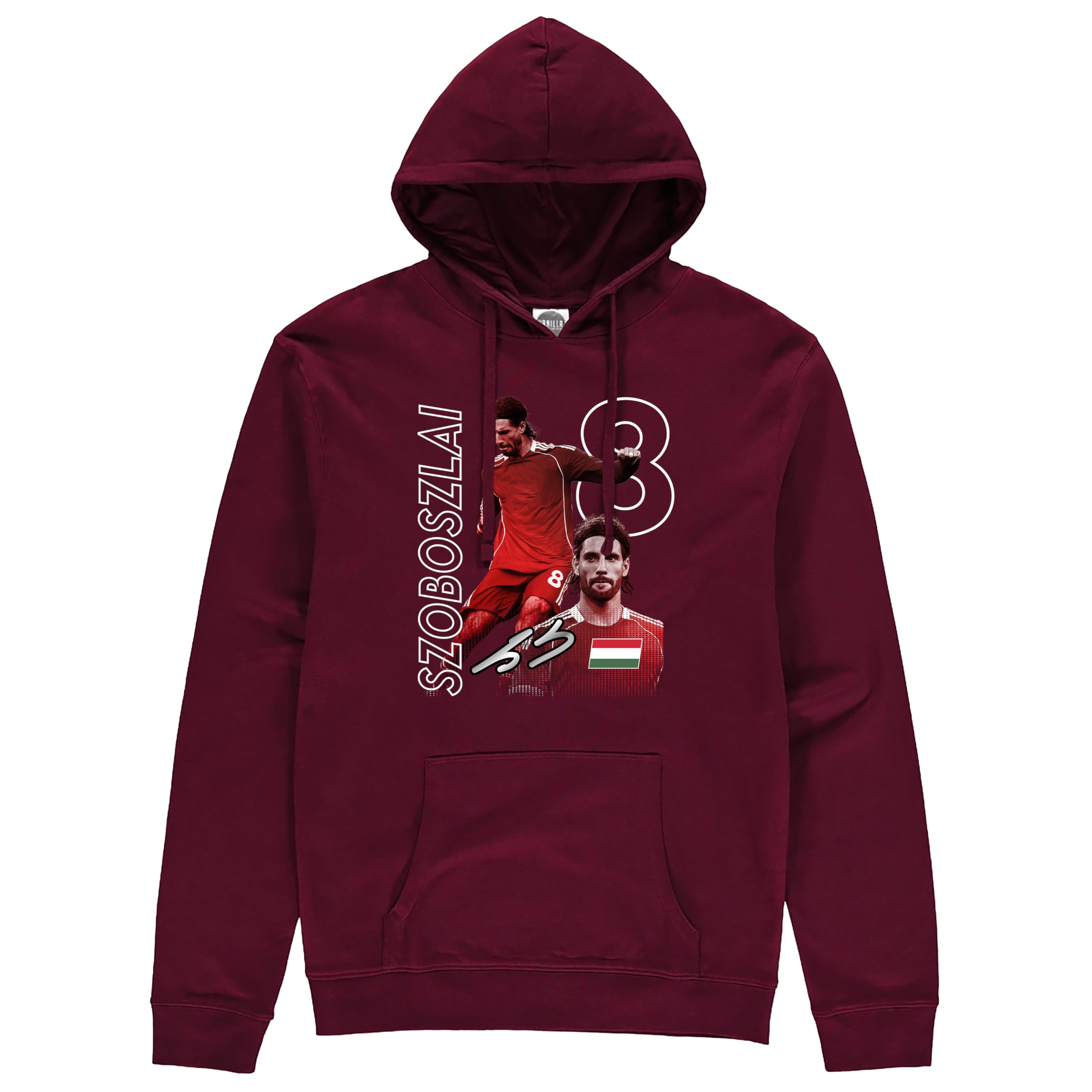 Partisan Liverpool Szoboszlai Hoodie - Adult Sizes - Black or Burgundy (UK, Alpha, XXL, Regular, Regular, Burgundy)