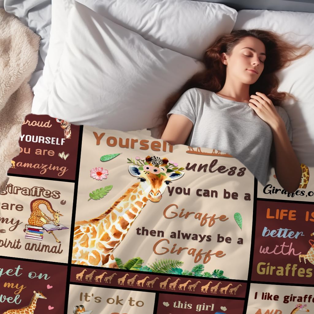 Giraffe Blanket Gifts for Women,Flannel Giraffes Throw Blanket Funny Giraffe Stuff Animal Decor Blanket Gifts for Adults Kids Girls Boys Giraffes Lovers 50"x40" - Image 6