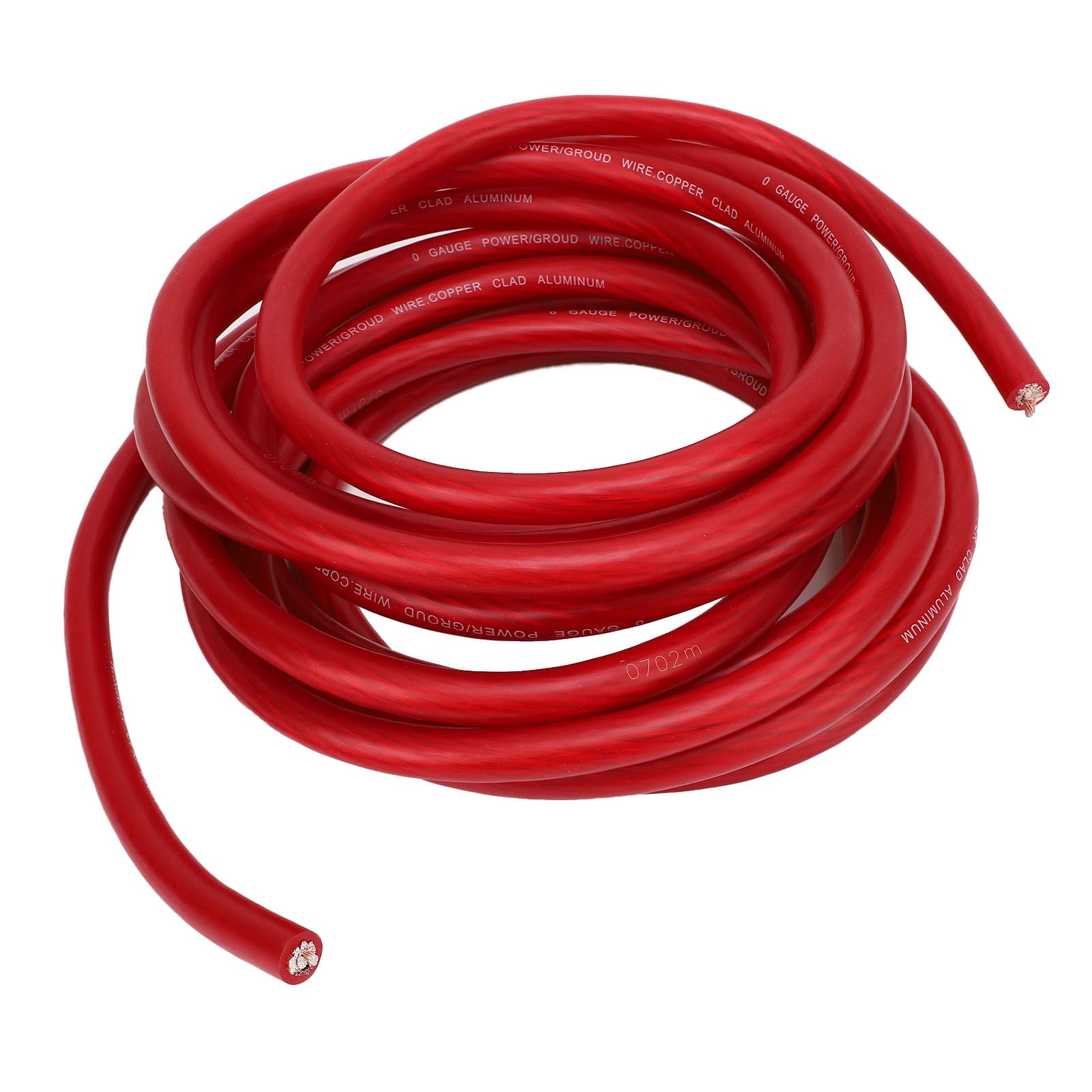 Cable Automotriz de Calibre 1 AWG, Cable de Batería de Tierra Flexible y Versátil de 25 Pies, Altavoz de Iluminación para Coche (Rojo)