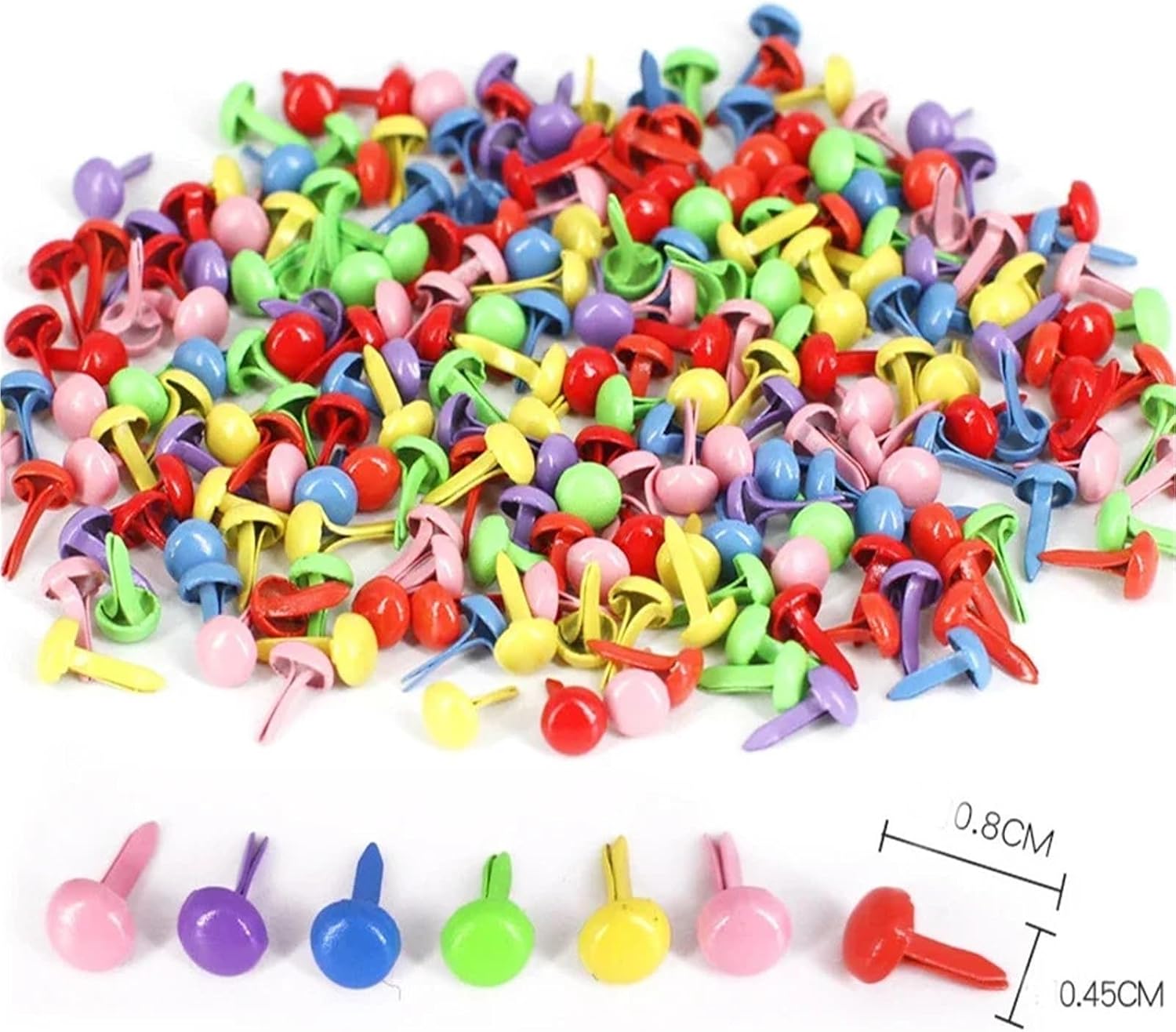600pcs Round Metal Mini Brads Studs Spike for Scrapbooking Cards Paper Fastener DIY Handmade Craft