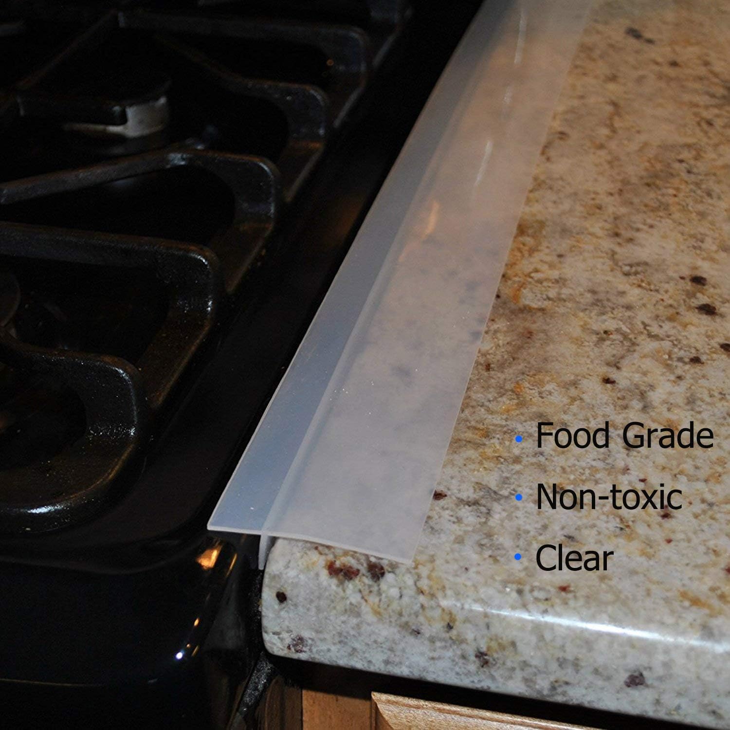 Silicone Gap Cover, (2 Pack) Silicone Gap filler Stopper Kitchen Stove Counter Gap Covers - Flexible Stove Space Fillers, Food Grade (21 Inches, Semi Clear) : Appliances