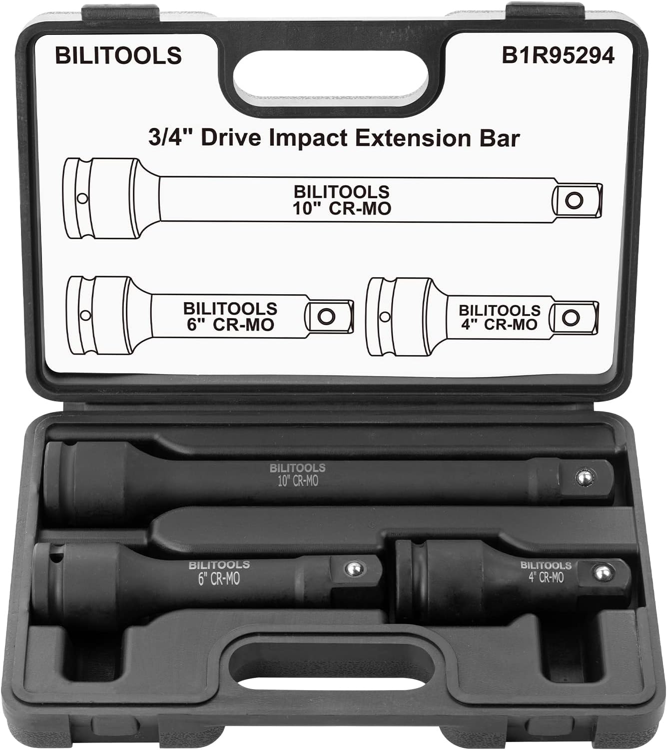 3/4" Drive Impact Extension Set 4", 6", 10" CR-MO Steel Socket Ratchet Wrench Extension Bar Set