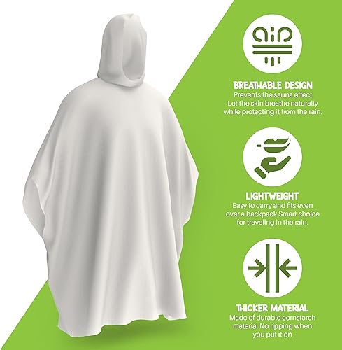 Vista 30 de Hagon PRO - Ponchos de lluvia desechables para adultos (paquete de 5)