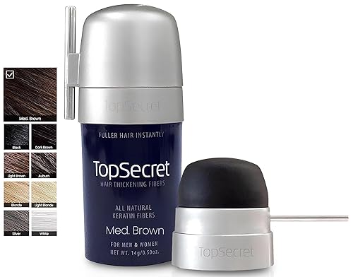 Top Secret Fibras de construcción engrosamiento del cabello, relleno de cabello indetectable y natural, para hombres y mujeres, rellena