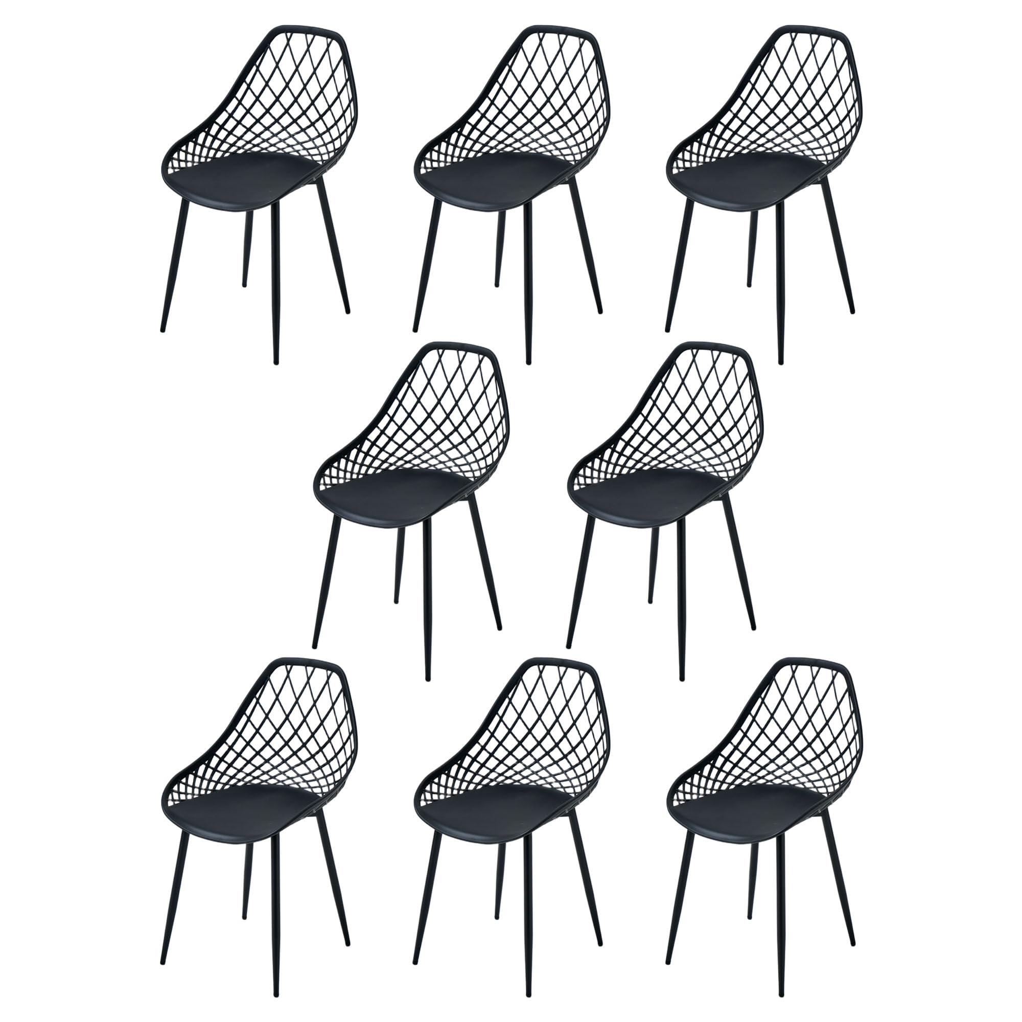 Chaises de bistrot noires en métal confortables et durables