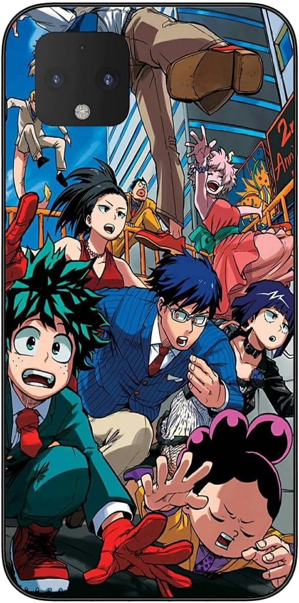 Compatible with Google Pixel 4 case My Hero Mha Anime Academia 408 TPU Soft Black Protective Cover Phone Case