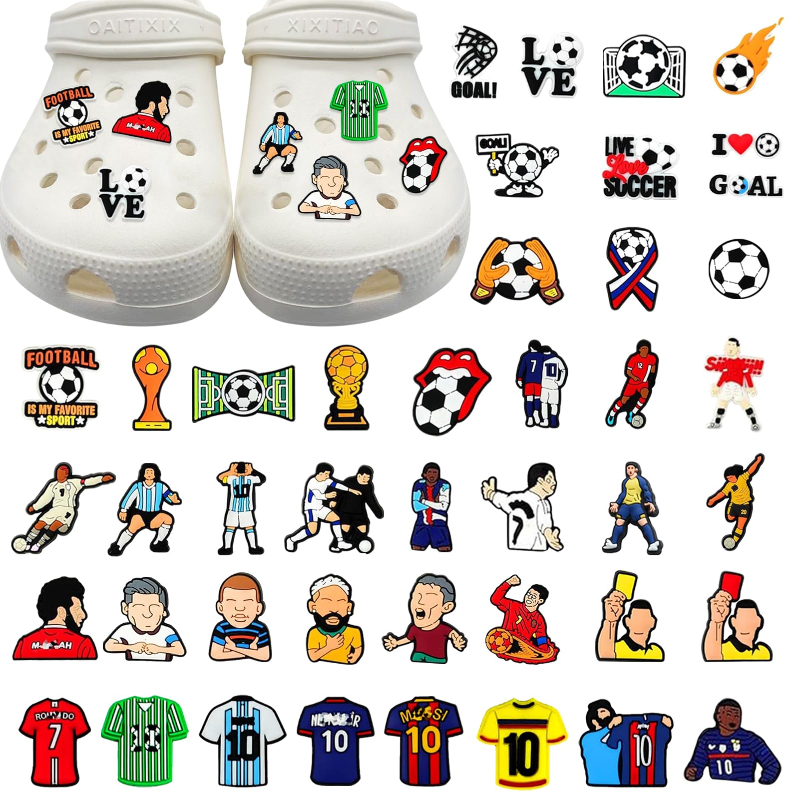 JSTHHTT 72 Piezas Accesorios para Zapatos de Fútbol, Charms Decoración, Regalos Niños