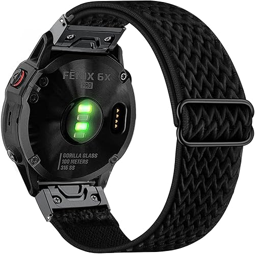 Miniatura 1 de Abanen Bandas elásticas para reloj Fenix 6X  Fenix 5X, 1.024in de ajuste rápido fácil y elástico de nailon para Garmin Fenix 6X ProSapphire, Fenix