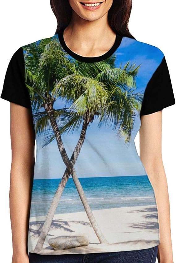Amazon Co Jp 女性 Tシャツ ヤシの木のビーチ 夏半袖 快適 Tシャツ ファッション Amazon Co Jp 女性 Tシャツ ヤシの木のビーチ 夏半袖 快適 Tシャツ ファッション