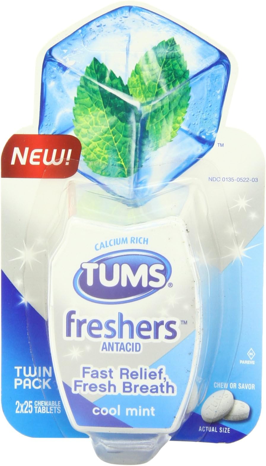 Tums Freshers Cool Mint (1 Package of 50 Tablets)