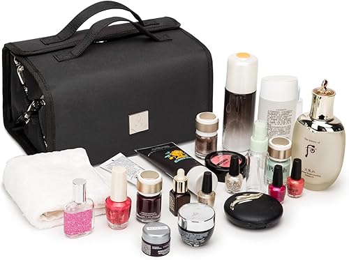 Miniatura 3 de ROYALFAIR Bolsa de maquillaje enrollable para mujer, con 4 bolsas transparentes aprobadas por la TSA, organizador de viaje colgante, bolsa de