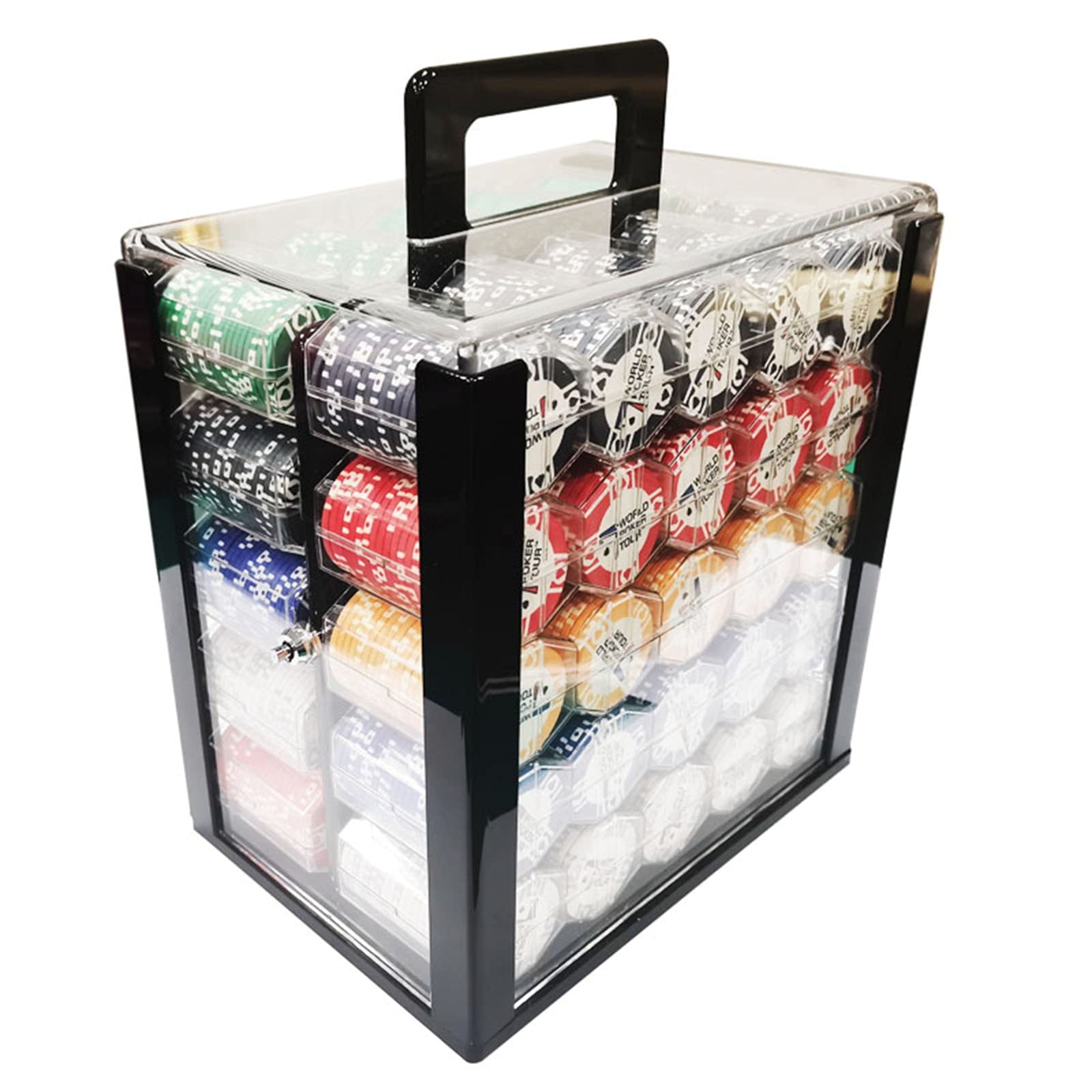 Bonilaan Poker Chip Set1000 Pcs Casino Poker Chips Set with Acrylic Case Custom Build Bargaining Chip<br>